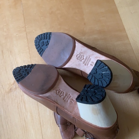 Matt Bernson Alpha  Wooden Heel Brown Leather Booties 8.5 - Picture 11 of 14